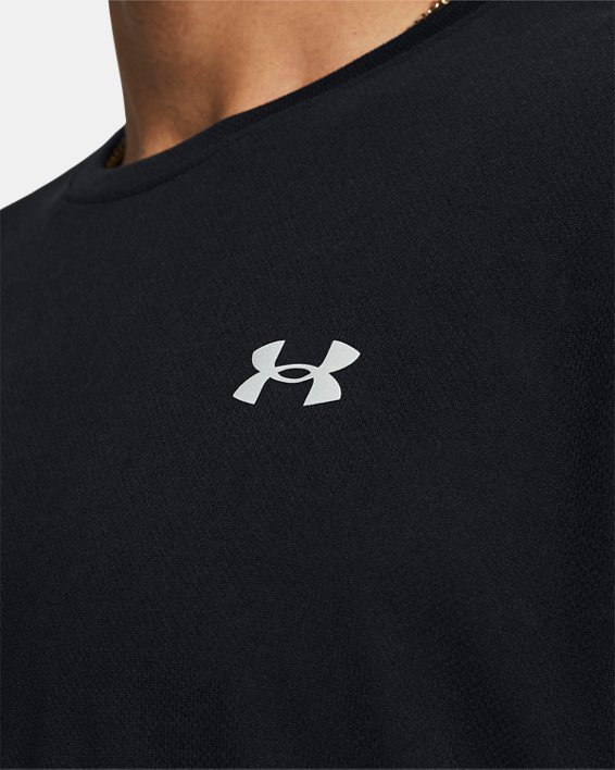Men's UA Launch Splatter Short Sleeve, Black, pdpMainDesktop image number 2